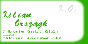 kilian orszagh business card